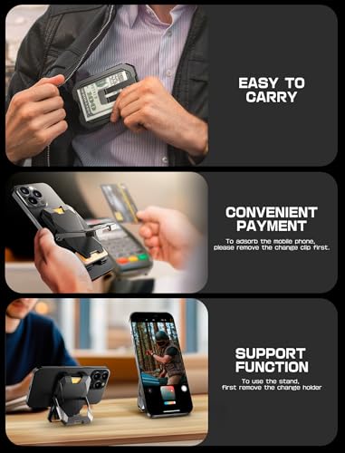 i-Blason for MagSafe Wallet with Stand & Money Clip, 6-Card Holder, Black - color: Black, size: with Money Clip