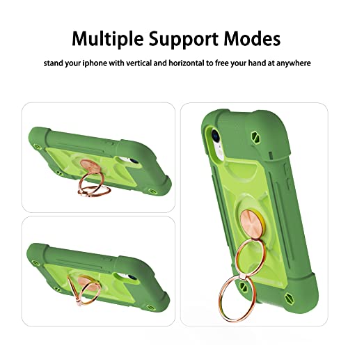MARKILL Compatible with iPhone XR Case 6.1 Inch with Ring Stand, Heavy-Duty Military Grade Shockproof Phone Cover for iPhone XR 6.1. Avocado - color: Avocado, size: iPhone XR 6.1"