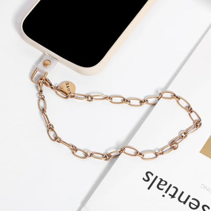 Phone Charm Detachable Metal Cellphone Wrist Strap for Women Girls, Cell Phone Lanyard - color: Bronze