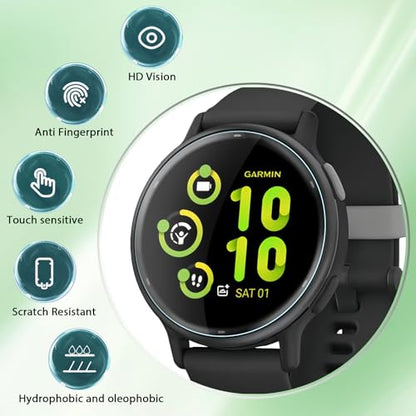6 Pack Compatible for Garmin Vivoactive 5 Sreen Protector Clear, HD Anti-scratch Flexible TPU [Not Glass] Protector for Vivoactive 5 Watch Film with Sensitive Touch - size: Vivoactive 5