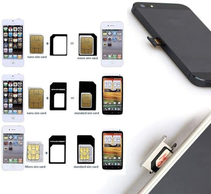 New Nano and Micro Sim Adapter with Eject Pin Needle - 10 Pack