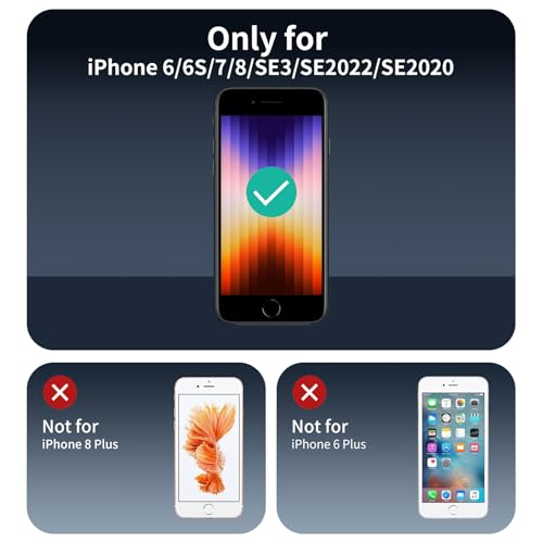 3-Pack Privacy Screen Protector for iPhone 6/6S/7/8/SE3/SE2022/SE2020, Anti-Spy Tempered Glass Film, Dark Private Black Protection, 9H Hardness, Anti-Scratch, Bubble Free - color: IP 6/6S/7/8/SE3/SE2022/SE2020 Black 3pcs