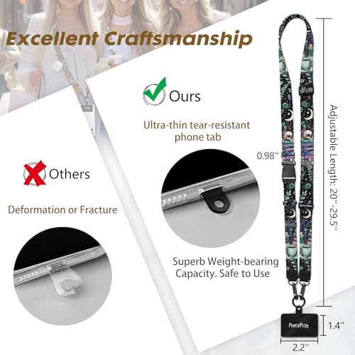 Icycay Phone Lanyard Crossbody Strap Neck Adjustable Teacher Women Skull - color: Skull Book