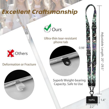 Icycay Phone Lanyard Crossbody Strap Neck Adjustable Teacher Women Skull - color: Skull Book