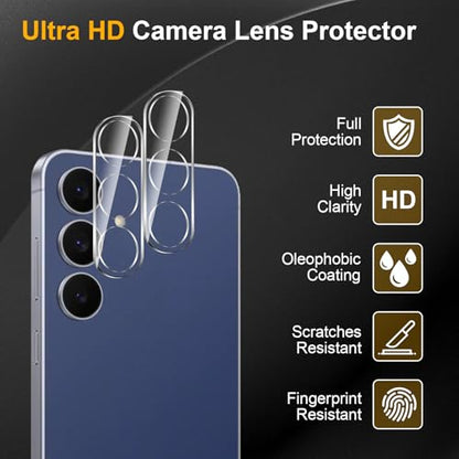 2 Pack Privacy Screen Protector for Samsung Galaxy S25 FE With 2 Pack Camera Lens Protector, Anti Spy Tempered Glass Film, 9H Hardness, Black Protector, Anti-Scratch, Bubble Free - size: Galaxy S25 FE FK22