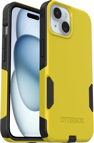 OtterBox iPhone 17e, iPhone 16e, iPhone 15, iPhone 14, & iPhone 13 Commuter Series Case - Yellow/Black, Slim & Tough, Pocket-Friendly, with Port Protection - color: Yellow/Black