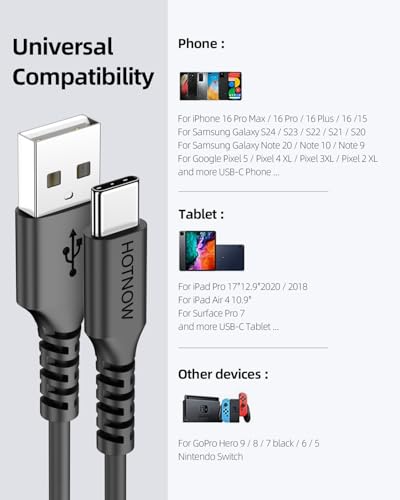 Short USB C Cable 1.5ft / 18 inch 5Pack, USB to USB C Cable Fast Charging - color: Black, size: 1.5FT
