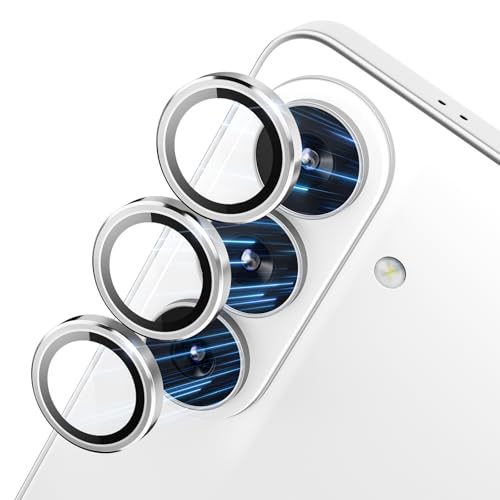 CloudValley for Samsung Galaxy S26 Camera Lens Protector, 9H Tempered Glass + Aluminum Alloy Lens Protective Ring Ultra-HD Tempered Glass Cover,Silver - color: Silver