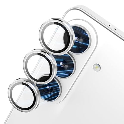 CloudValley for Samsung Galaxy S26 Camera Lens Protector, 9H Tempered Glass + Aluminum Alloy Lens Protective Ring Ultra-HD Tempered Glass Cover,Silver - color: Silver