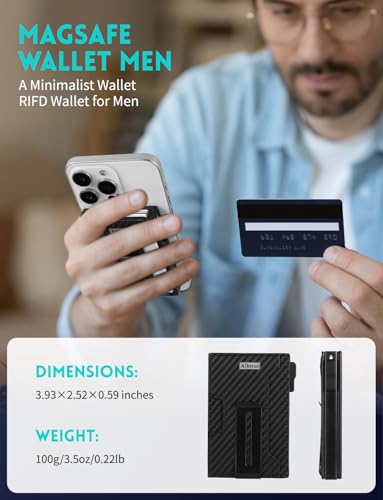 Ridge Wallets for Men,Magsafe Wallet with money clip,Pop up wallet | Magnetic Wallet for iPhone 17/16/15/14/13 Series,Phone wallet Holds 8 Cards & Bills,Ridge Wallet for Fathers day gift ideas - color: Black-02