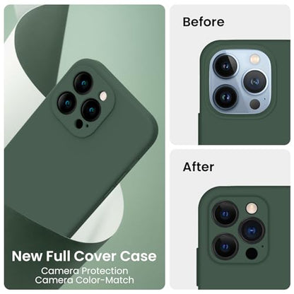 FireNova Designed for iPhone 13 Pro Max Case, Silicone [Camera Protection] Phone Case, Soft Anti-Scratch Microfiber Lining Inside, 6.7 inch, Alpine Green - color: Alpine Green, size: Iphone 13 Pro Max