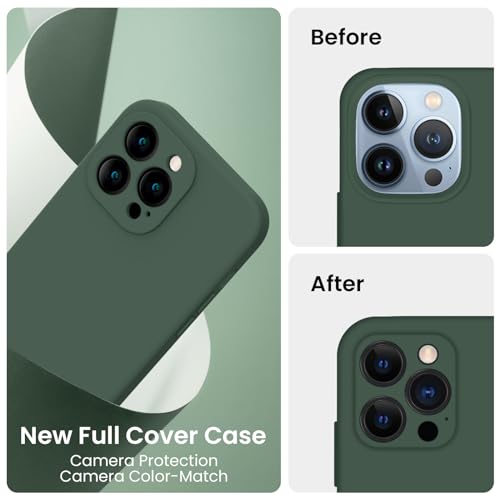 FireNova Designed for iPhone 13 Pro Max Case, 6.7", Alpine Green | Silicone Upgraded [Camera Protection] Phone Case, with Soft Anti-Scratch Microfiber Lining Inside - color: Alpine Green, size: Iphone 13 Pro Max
