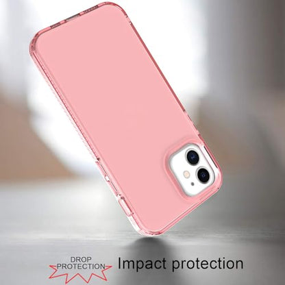 for iPhone 12 Clear, [Crystal Clear][Non-Yellowing] Slim Shockproof Reinforced Drop Protective Flexible TPU Back Cover Phone Case for iPhone 12(Pink) - color: Pink