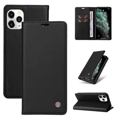 Caseurban Compatible with iPhone 11 Pro Wallet Case PU Leather Flip Folio Case with Card Holder Magnetic Closure Shockproof Protective Phone Cover Black - color: Black, size: iPhone 11 Pro