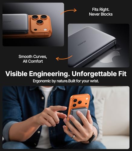 10,000mAh Portable Charger for iPhone, Ultra-Slim Magnetic Power Bank