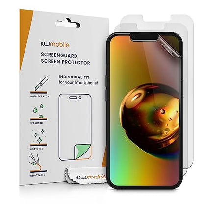 kwmobile Set of 3 Screen Protectors Compatible with Apple iPhone 13 / iPhone 14 - Anti-Glare Anti-Fingerprint Display Films - Matte