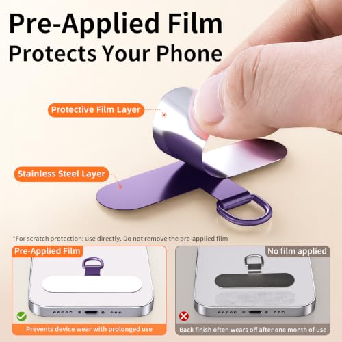 saxsion Lanyard for Phone, Self-Locking Phone Wrist Strap with 0.4mm Ultra-Thin Clip & 360° Hook, Anti-Drop and anti theft phone Strap (Purple) - color: Purple