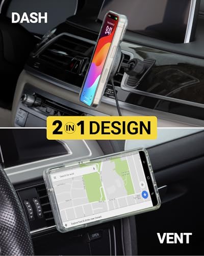 Scosche MPQMRDV MagicMount Charge Pro Qi2 MagSafe Car Mount Charger, 15W Fast Magnetic Wireless Charging Phone Holder for Dashboard/Vent Compatible with iPhone 16/15/14/13/12 Pro Max Plus, Samsung S25 - size: Circle, style: Dash/Vent