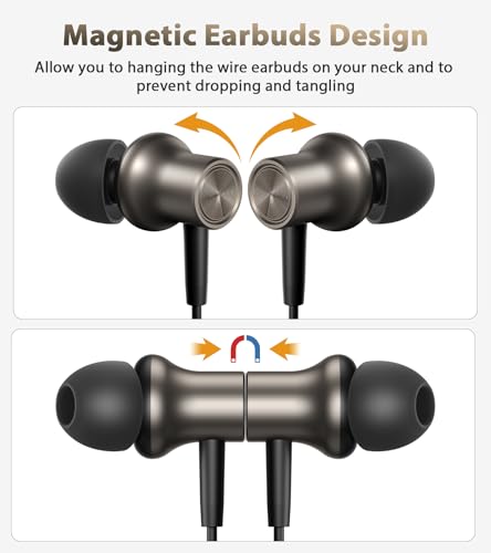 USB C Earbuds Wired Headphones Small Ear Buds with Mic for Apple/Android - color: Gunmetal