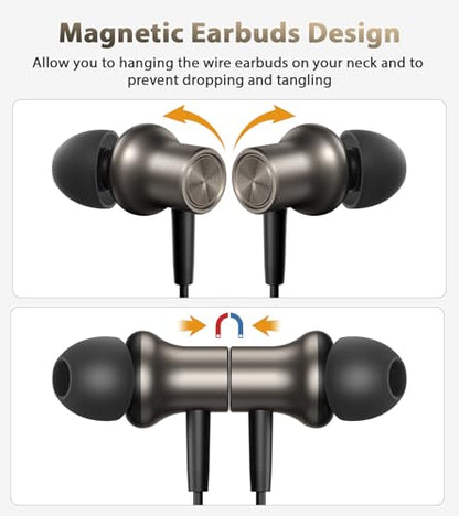 USB C Earbuds Wired Headphones Small Ear Buds with Mic for Apple/Android - color: Gunmetal