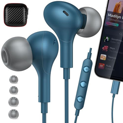 ACANDYA MFi-Certified Lighting Earbuds for iPhone 14 13 12 Pro Max Lakeblue - color: Lake Blue