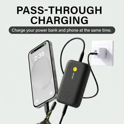 Nimble Champ Portable Charger, 10000mAh Power Bank, 20W Dual USB-C Charging - color: Midnight Black