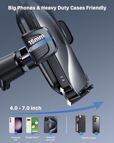 Car Phone Holder【Upgraded Strongest Suction & Clip】 3in1 Universal Cell Phone Mount for Dashboard Windshield Air Vent, Truck Cradle Stand for iPhone 17 Pro Max 16 15 14 13 12 11 SE