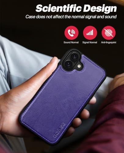 OCASE for iPhone 16 Case Detachable Wallet Case with Card Holder, 2 in 1 Pu Leather Flip Folio with RFID Blocking Stand Wrist Strap Shockproof Phone Cover 6.1 Inch 2024, Purple - color: Purple, size: iPhone 16