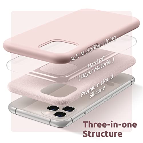 SURPHY Compatible with iPhone 11 Pro Max Case 6.5 inches, Thickened Liquid Silicone Phone Case (with Microfiber Lining) for iPhone 11 Pro Max 2019, Pink - color: Pink