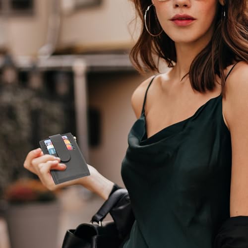 Chelmon Women's RFID Slim Card Holder Wallet | Thin Bifold Multi Card Case with Zipper Coin Pocket Purse for Women(Deep Grey) - color: Deep Grey1
