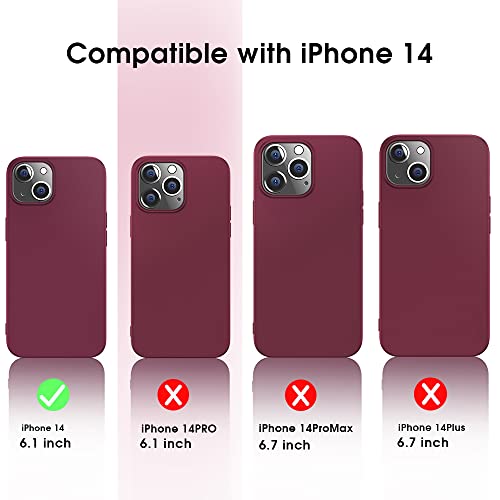 X-level Compatible iPhone 14 Case Slim Fit Ultra-Thin [Guardian Series] Soft TPU Matte Finish Coating Phone Cases Lightweight Anti-Scratch Back Cover Grip 6.1" (2022)-Wine red - color: Winered, size: iPhone 14