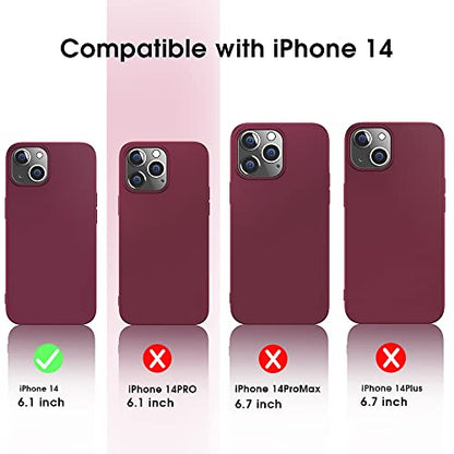 X-level Compatible iPhone 14 Case Slim Fit Ultra-Thin [Guardian Series] Soft TPU Matte Finish Coating Phone Cases Lightweight Anti-Scratch Back Cover Grip 6.1" (2022)-Wine red - color: Winered, size: iPhone 14