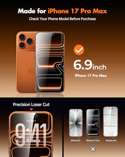 UNBREAKcable Privacy Screen Protector for iPhone 17 Pro Max, 2-Pack - size: iPhone 17 Pro Max