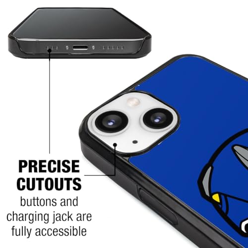 Power Rangers Blue Ranger Helmet Protective Slim Fit Plastic Bumper Case - color: iPhone 13 (Fits 6.1 Inch Display)