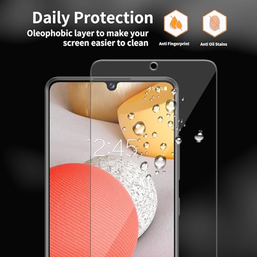 3 Pack for Samsung Galaxy A42 5G Tempered Glass Screen Protector, Scratch-Proof, Bubble-Free,HD Transparent, 9H Hardness,Bubble Free,Case Friendly - size: Galaxy A42 5G