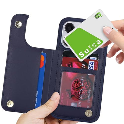 iCoverCase Compatible with iPhone 13 Pro Max Phone Case with Card Holder, Wallet Case for Women Men RFID Blocking PU Leather Protective Case 6.7 Inch (Dark Blue) - color: Dark Blue