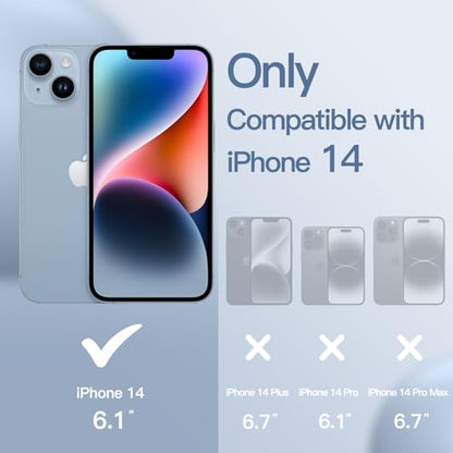 JETech Silicone Case for iPhone 14, Sierra Blue | Silky Soft Touch, Shockproof Protection, Scratch Resistant, Microfiber Lining - color: Sierra Blue, size: iPhone 14
