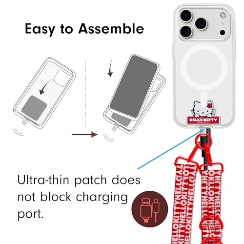 Sonix x Sanrio Crossbody Utility Phone Strap | Adjustable Lanyard Hands-Free Accessory, Universal Tether Tab Attachment - color: Hello Kitty