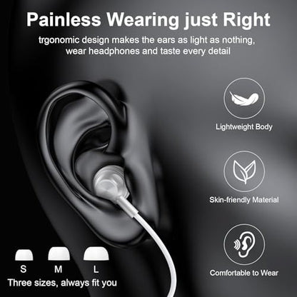 USB C Google Headphones Wired Earbuds for Google Pixel 11 10 Pro XL/Fold - color: White