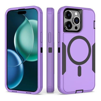 Designed for iPhone 11 Pro Max Case,Purple | Compatible with MagSafe,Double protection,Tough Durable,Detachable back clip,Dustproof,No Fading,No Yellowing,Non-Slip - color: Purple, size: iPhone 11 Pro Max 6.5"