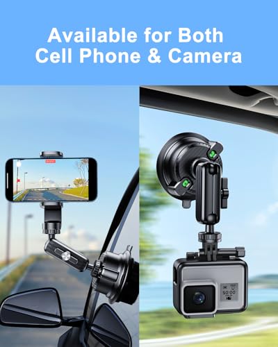 Car Phone Holder for Video Recording Vlogging Filming, Camera Fit