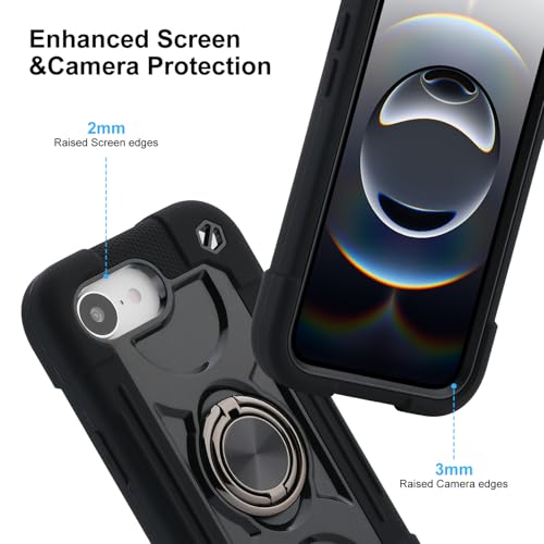 MARKILL Compatible with iPhone 17e/iPhone 16e Case with Stand, Military Grade Drop Protection Full Body Rugged Heavy Duty Case 3 in 1 Protective Durable Cover for iPhone 16e/17e Black - color: Black, size: iPhone 16e/iPhone 17e