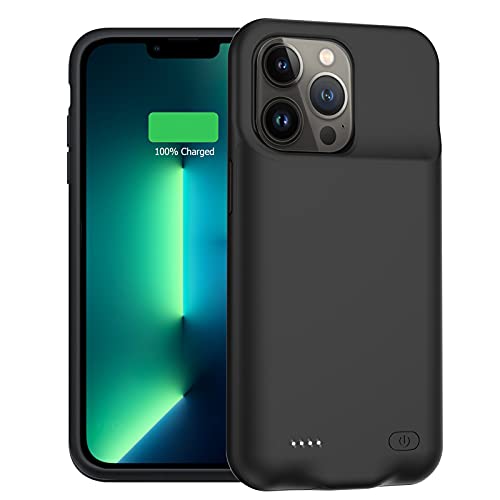 Battery Case for iPhone 13 Pro Max, Enhanced 8500mAh Ultra Thin Portable Protective Smart Charging Case Compatible with iPhone 13 Pro Max (6.7 inch) Rechargeable Extended Battery Charger (Black) - size: iPhone 13 Pro Max