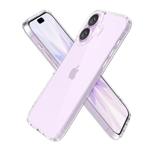 oakxco Clear Phone Case for iPhone 17 Case, Thin Slim Transparent Hard Plastic Back & Soft Silicone Bumper, Cute Non Yellowing Hybrid Matte TPU Frame Protective Cover for Women, Crystal Clear - color: Clear, size: 17