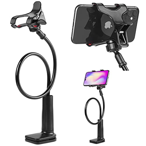 ITART Cell Mobile Phone Holder Universal Gooseneck Flexible Lazy Clip Holders Clamp (Made of Higher Quality Plastic (Classic Black) - color: Classic Black