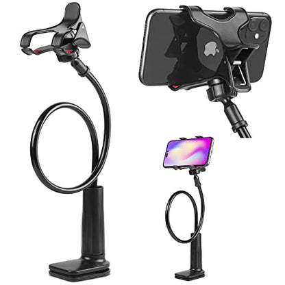 ITART Cell Mobile Phone Holder Universal Gooseneck Flexible Lazy Clip Holders Clamp (Made of Higher Quality Plastic (Classic Black) - color: Classic Black