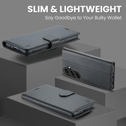 FLIPALM Wallet Case for Samsung Galaxy S26 Plus/S26+ 6.7", Black | Card Holder, RFID Blocking, PU Leather Folio Flip, Kickstand, Protective Shockproof Cover - color: Black, size: Samsung Galaxy S26 Plus