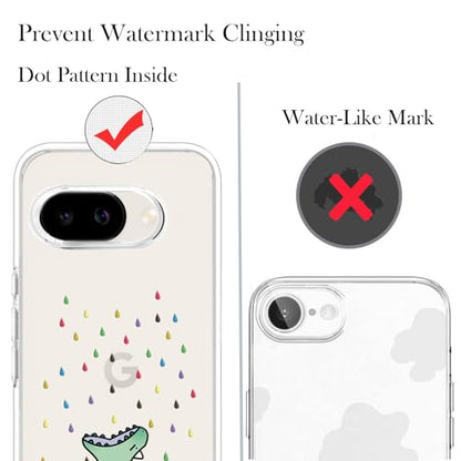 Unov for Pixel 10a Case, Clear with Design, Slim Fit Good Grip, Embossed Phone Case, Shockproof Protective Cover, Raised Camera Protection, Soft TPU, Rainbow Dinosaur - color: Rainbow Dinosaur