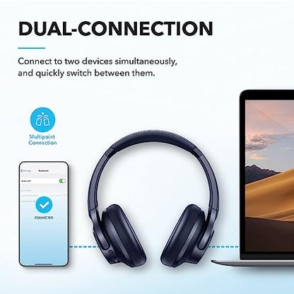 Soundcore by Anker Q20i Hybrid Active Noise Cancelling Headphones, Blue - color: Blue