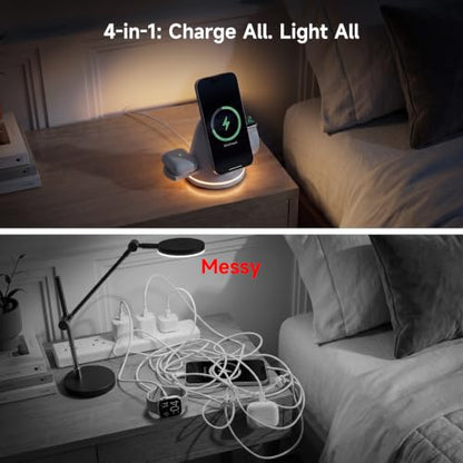 4‑in‑1 Wireless Charging Station with Night Light, for Apple & Samsung